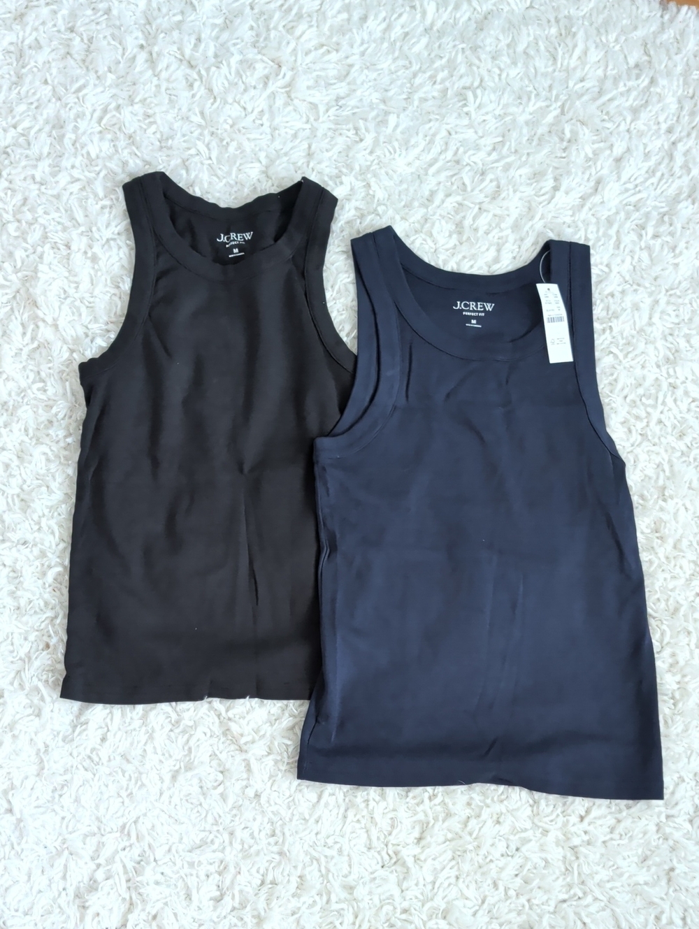 J. Crew Tank Tops in Black and Navy (2-Pack)